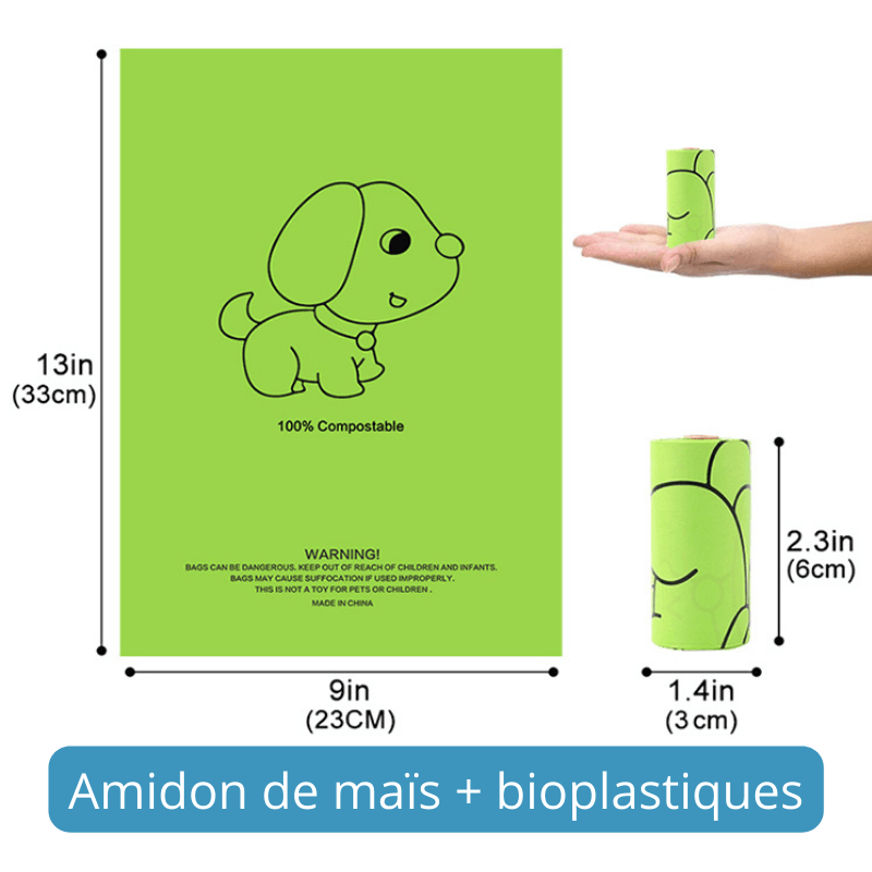 dimensions du sac à caca